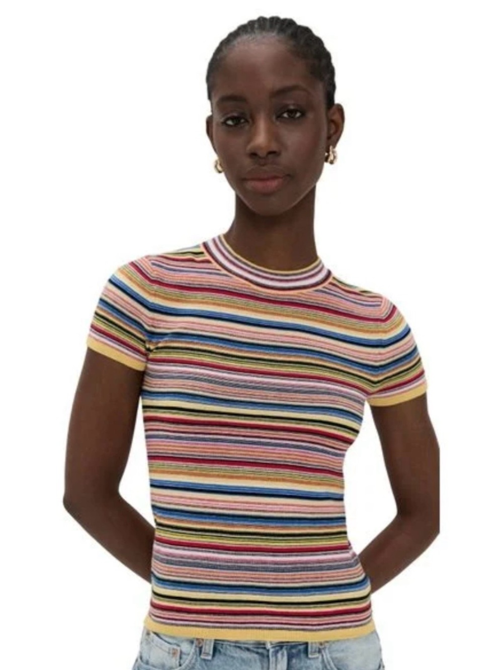 ISO pistola selene sweater tee in multi stripe